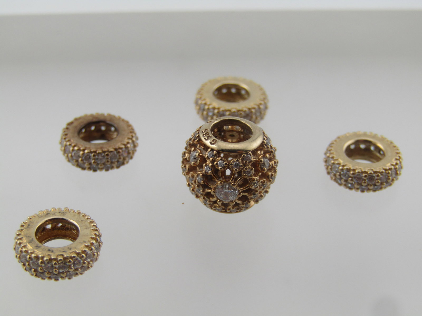 Pandora 14kt CZ Inner Radiance Slide Bead/Pendant/Charm Retired - 3