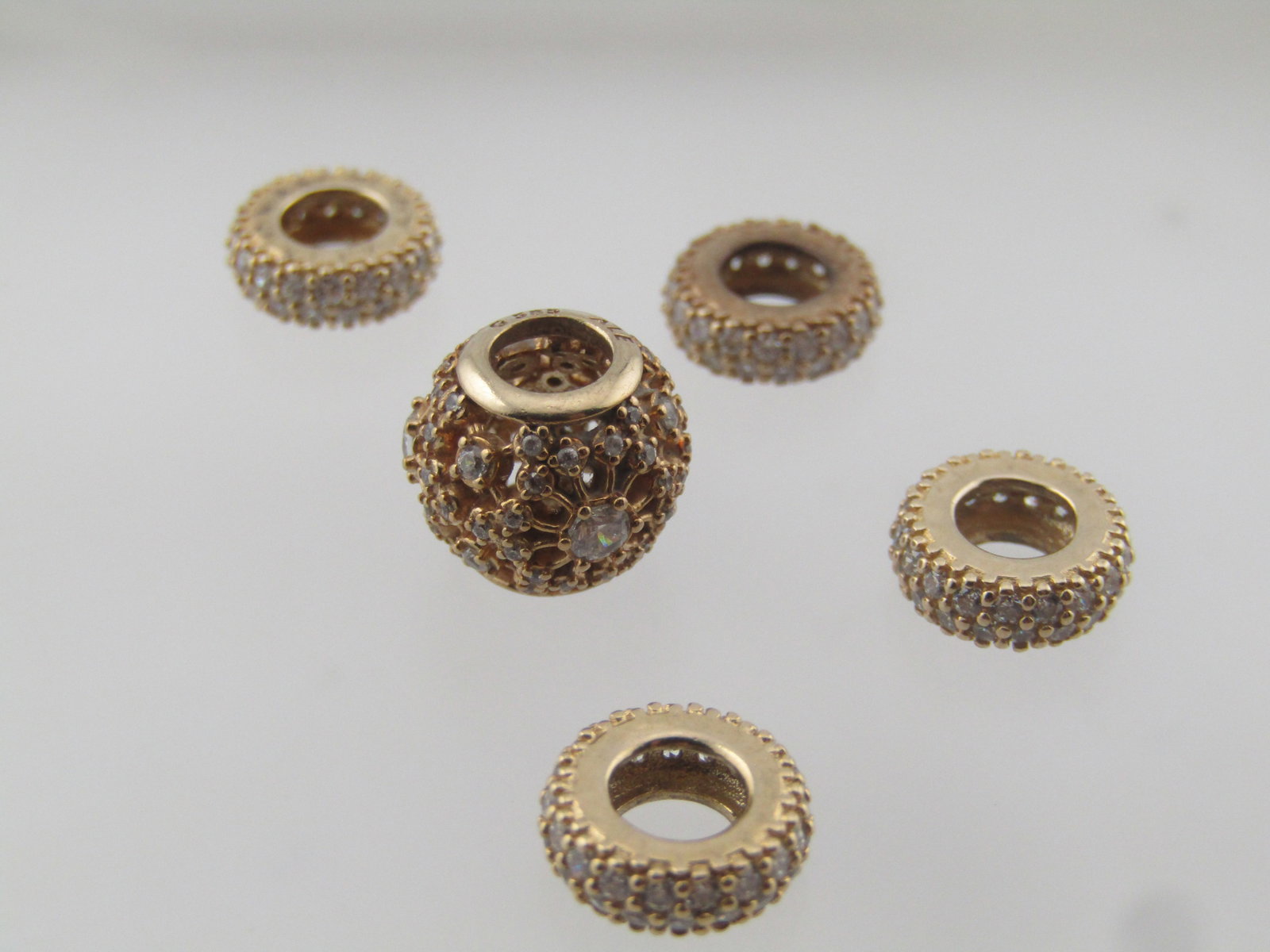 Pandora 14kt CZ Inner Radiance Slide Bead/Pendant/Charm Retired - 4