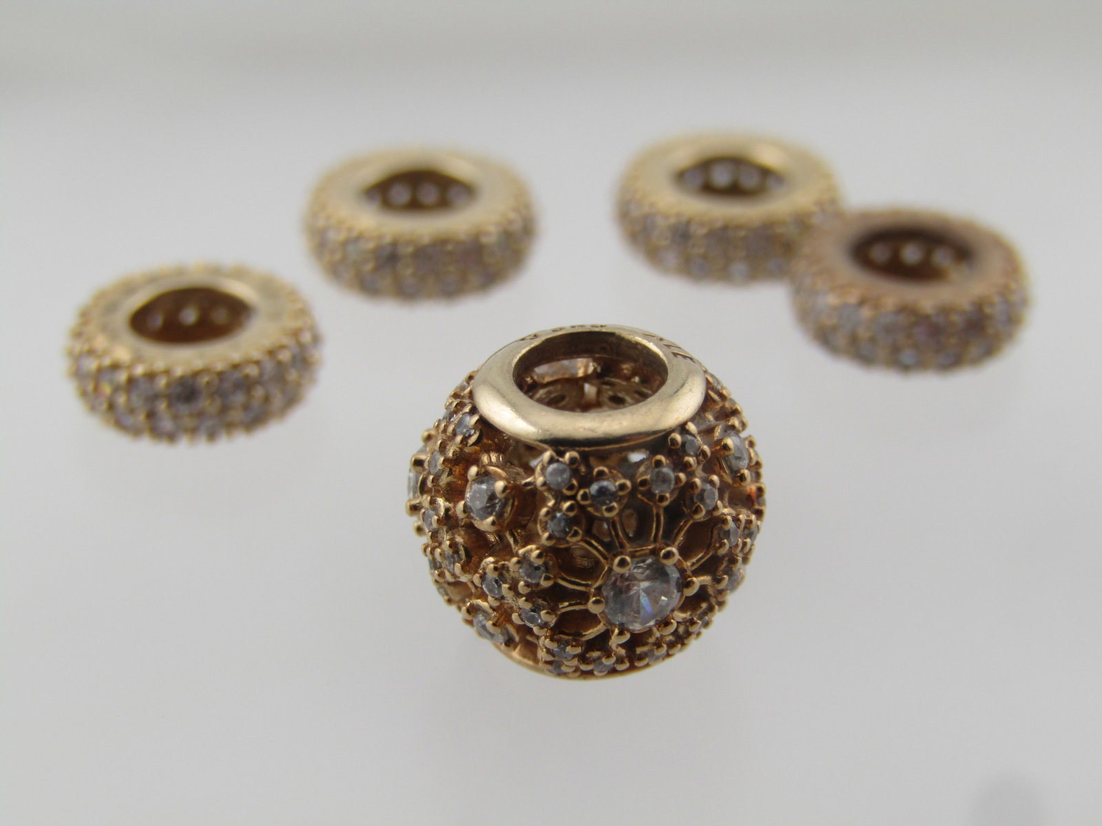 Pandora 14kt CZ Inner Radiance Slide Bead/Pendant/Charm Retired - 6