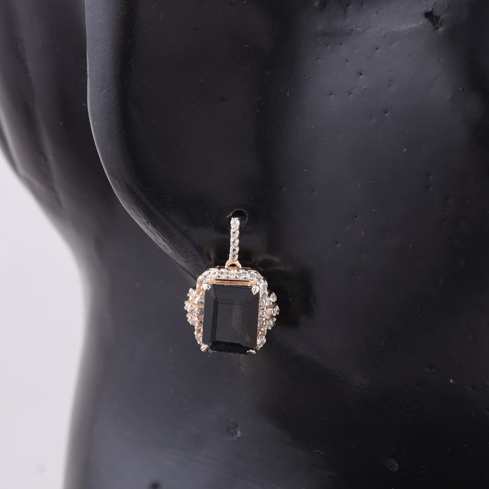 3.48 Ct Octagon Tourmaline 9K Gold Earrings - 2
