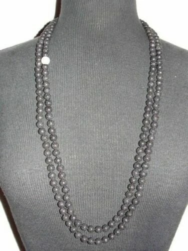 Hand Made Lava and Pearl Beaded Flapper Necklace - 5
