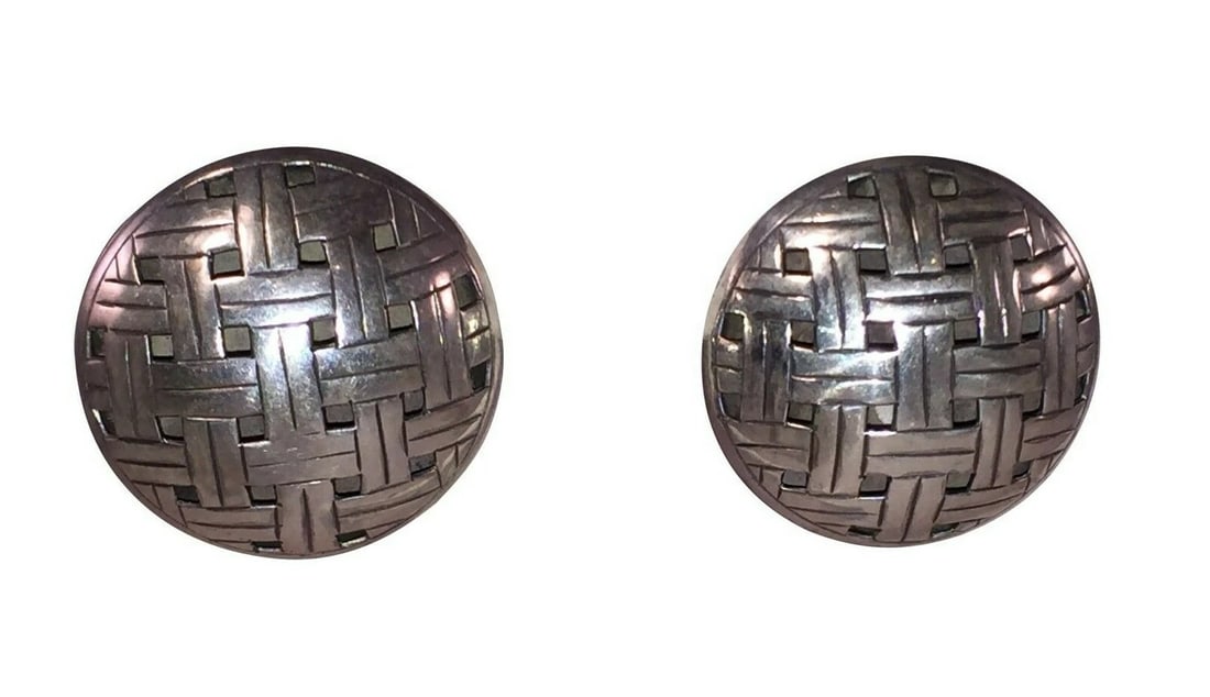 John Hardy Large Dome Woven Sterling Earrings - 3