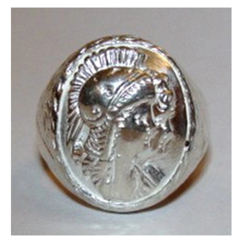 Sterling Silver Oval Perseus and Andromeda Cameo Ring - 2