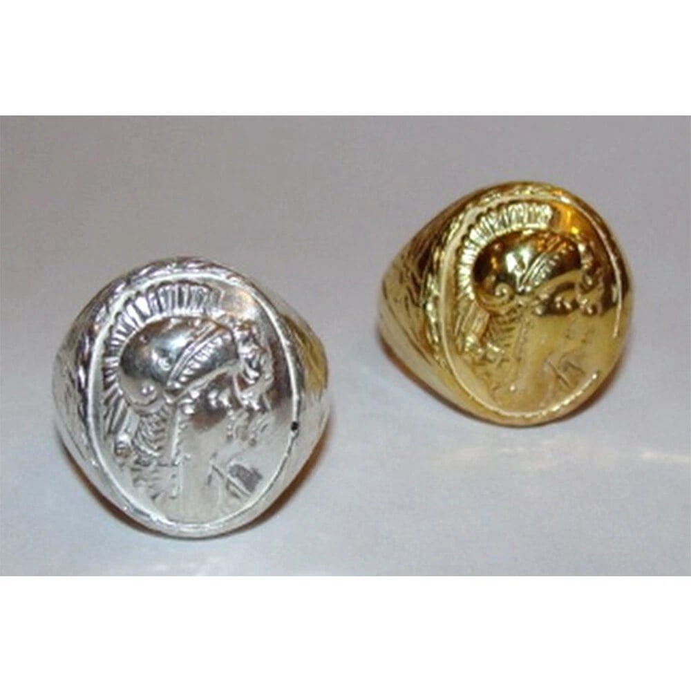 Sterling Silver Oval Perseus and Andromeda Cameo Ring - 6