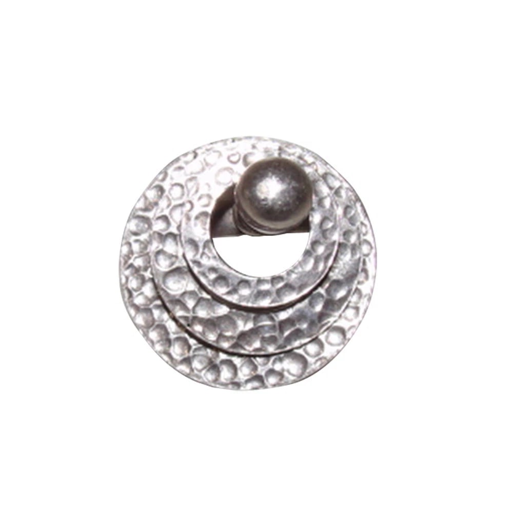 Mexican Sterling Hammered Disc Charm Cocktail Statement Ring (1 of 5)