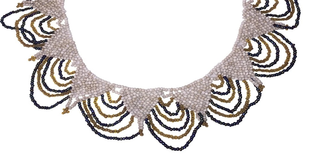 Gorgeous Multi Colored Seed Bead Collar Necklace - 3