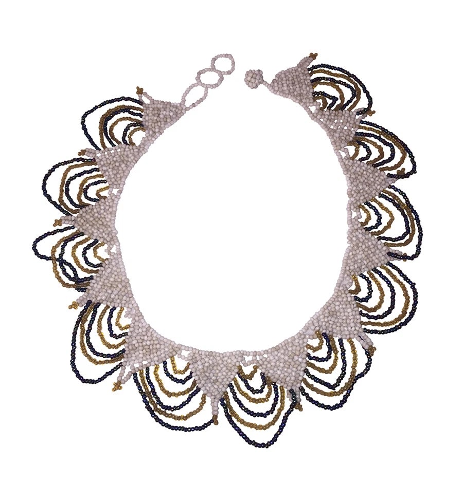 Gorgeous Multi Colored Seed Bead Collar Necklace - 4