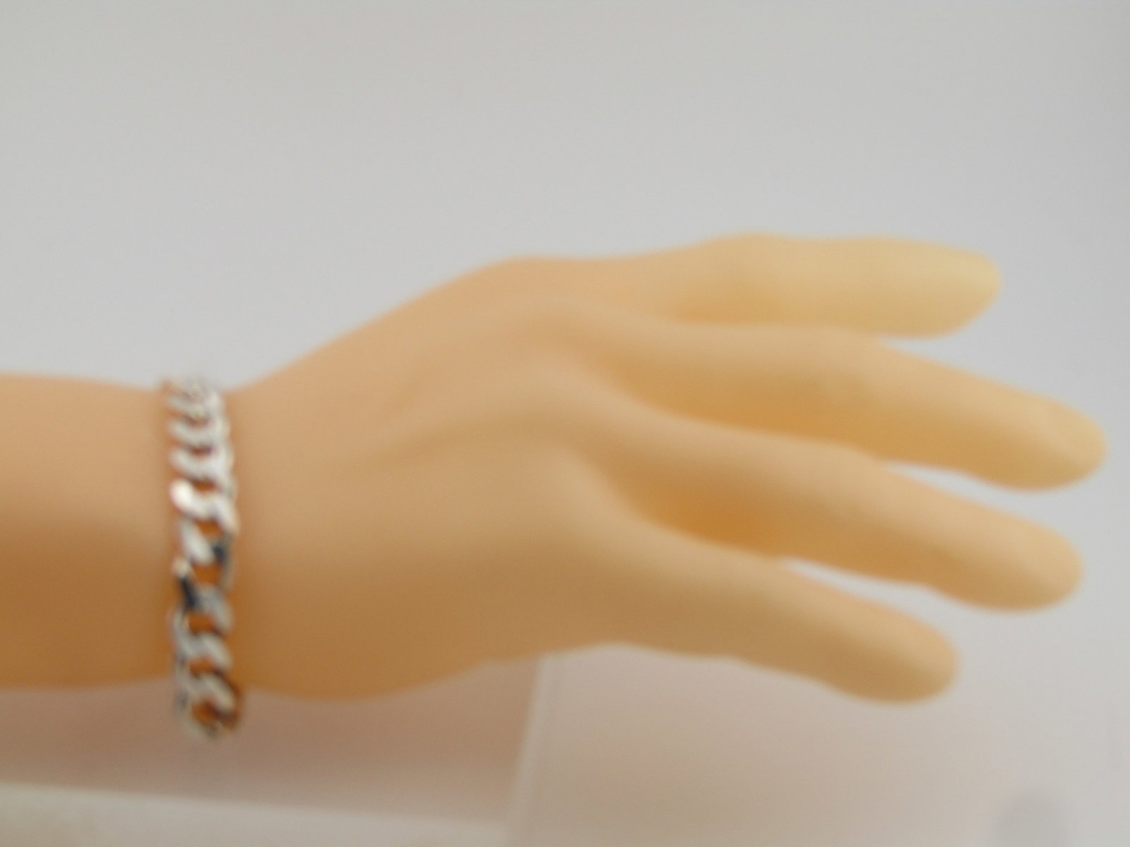 Sterling Silver Cuban Curb Link Bracelet, 8.25" , 9.2mm, Signed - 7