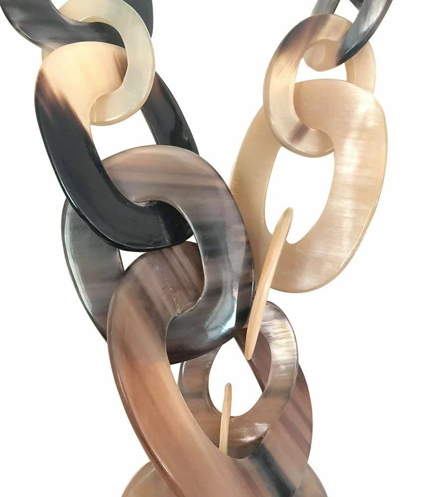 New Textured Cow Horn Necklace. - 6