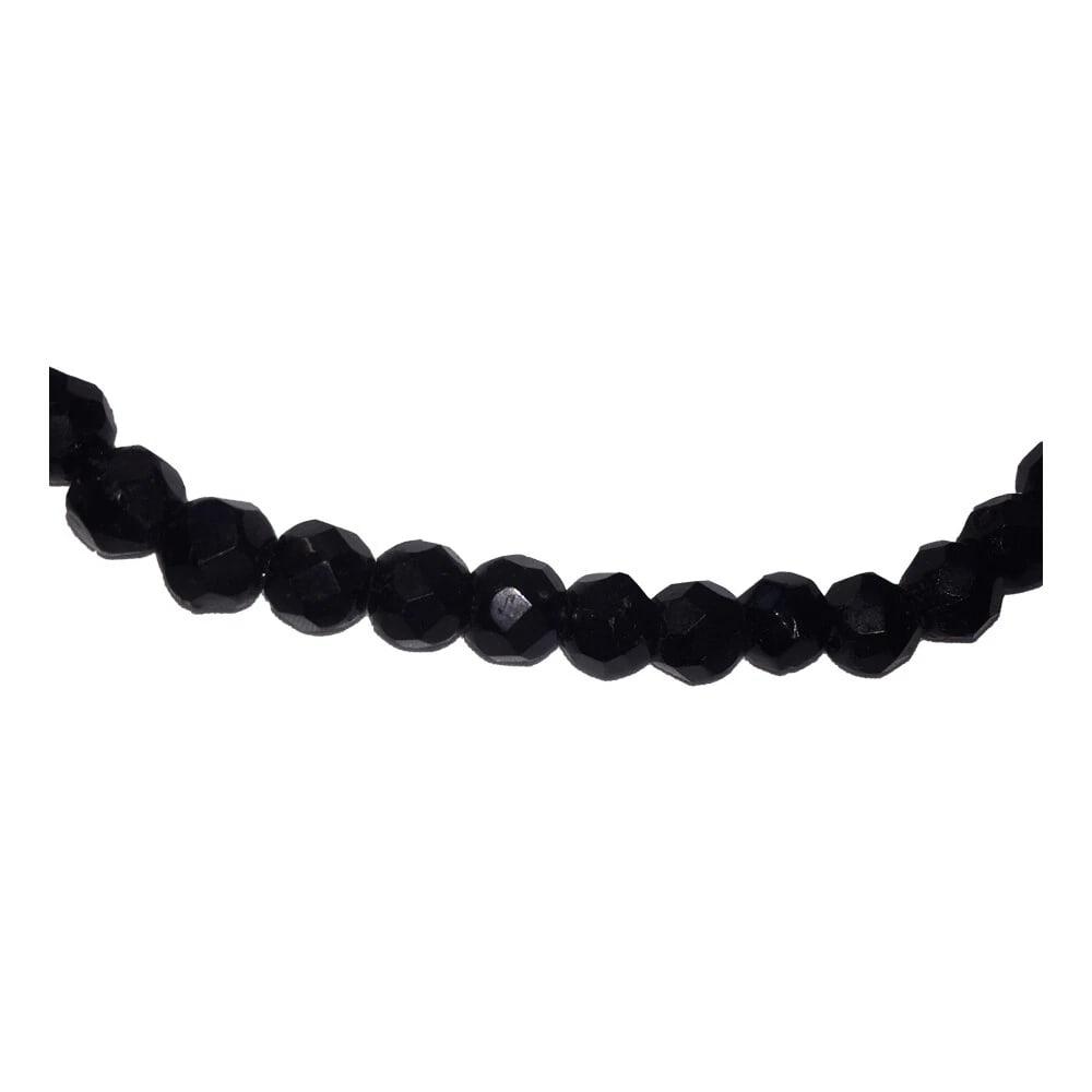 Victorian French Jet Faceted Glass Bead Necklace - 3