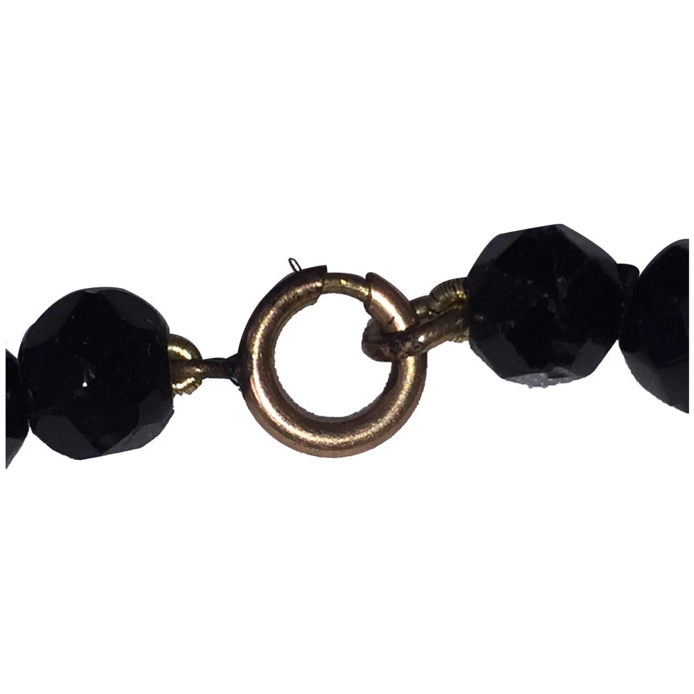 Victorian French Jet Faceted Glass Bead Necklace - 6