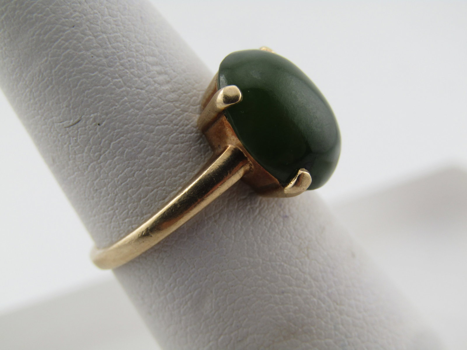 Vintage 10kt Nephrite Ring, Size 6, Mid-Century - 3