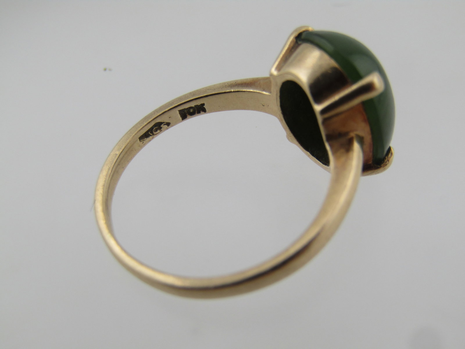 Vintage 10kt Nephrite Ring, Size 6, Mid-Century - 4