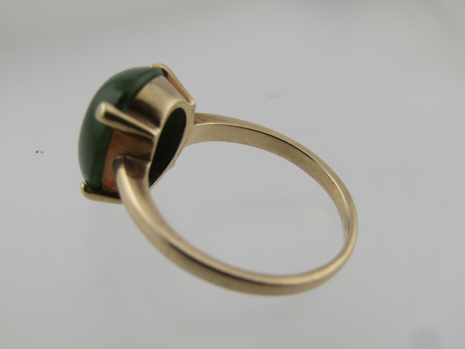 Vintage 10kt Nephrite Ring, Size 6, Mid-Century - 5