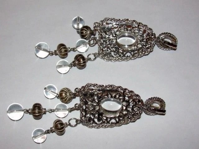 Kenneth Lane Massive Runway Jelly Belly Lucite Chandelier Earrings Signed - 4