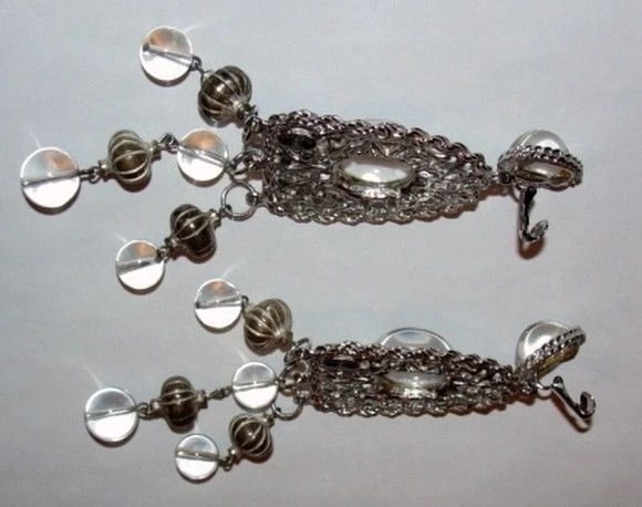 Kenneth Lane Massive Runway Jelly Belly Lucite Chandelier Earrings Signed - 5