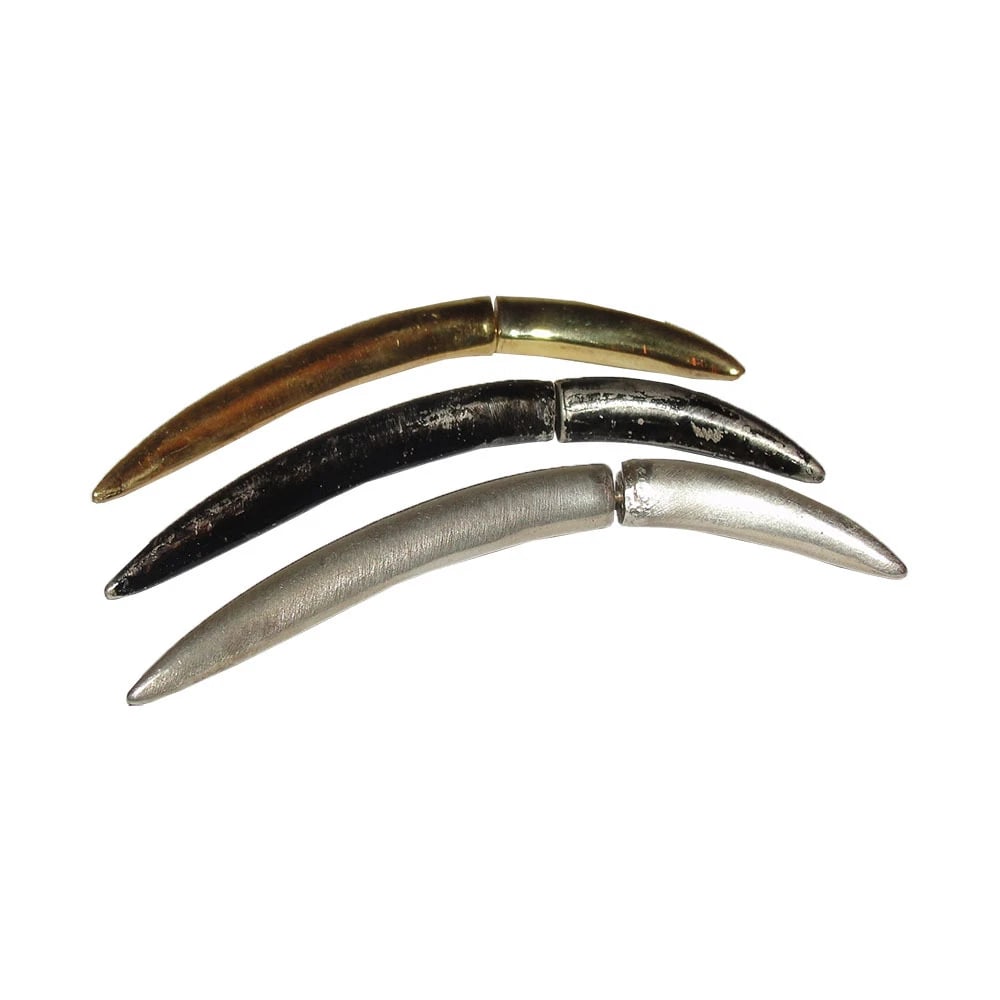 Hand Made Satin Sterling Silver Tusk Horn Earrings Alberto Juan - 3