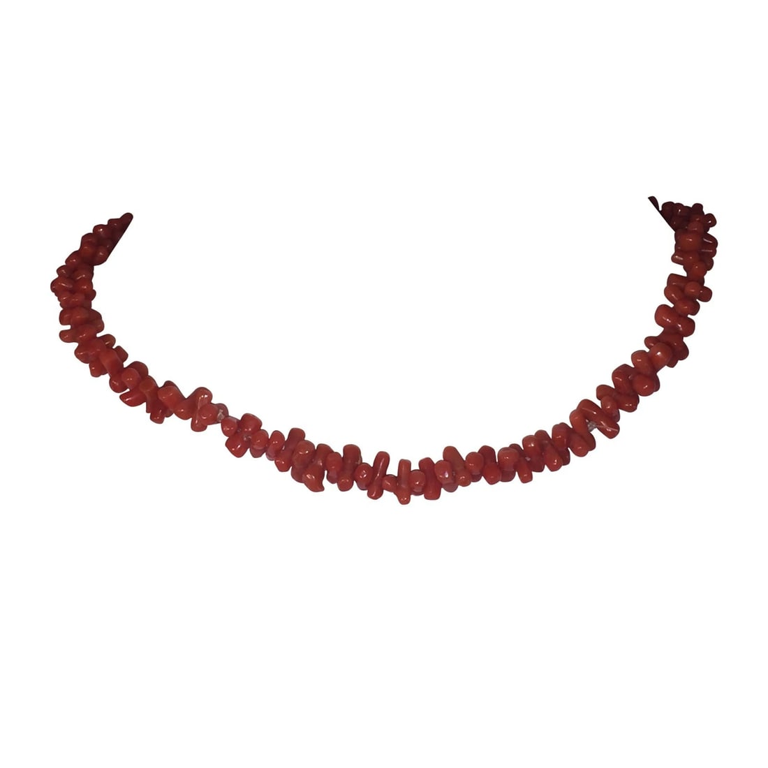 Victorian Hand Carved Red Coral Bead Necklace - 2