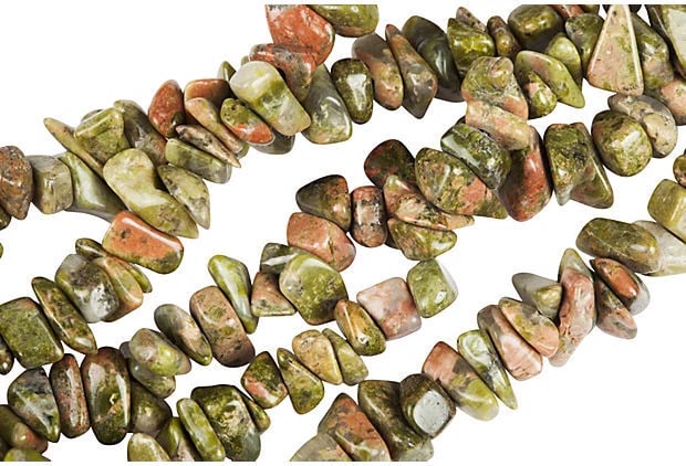 Unakite Jasper Chip Bead Torsade - 4