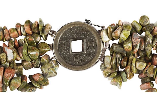 Unakite Jasper Chip Bead Torsade - 5