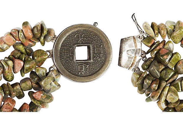 Unakite Jasper Chip Bead Torsade - 6