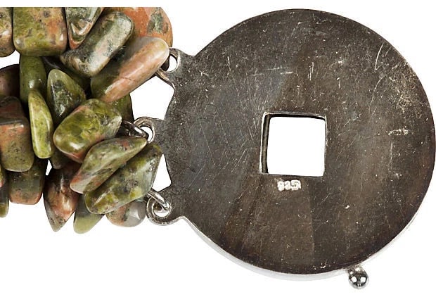 Unakite Jasper Chip Bead Torsade - 7
