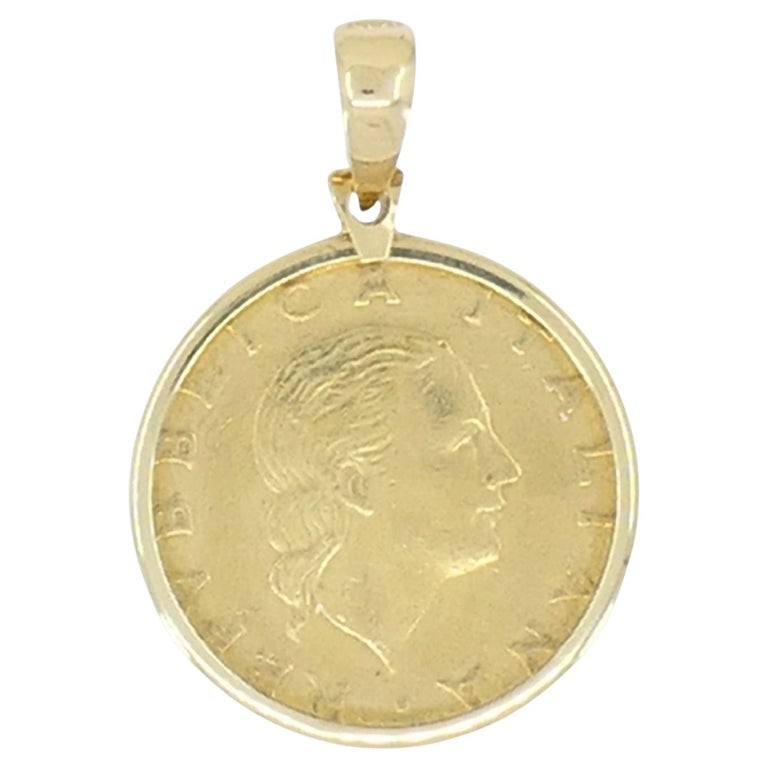 Italian 14k Gold Lire Coin Pendant (1 of 11)