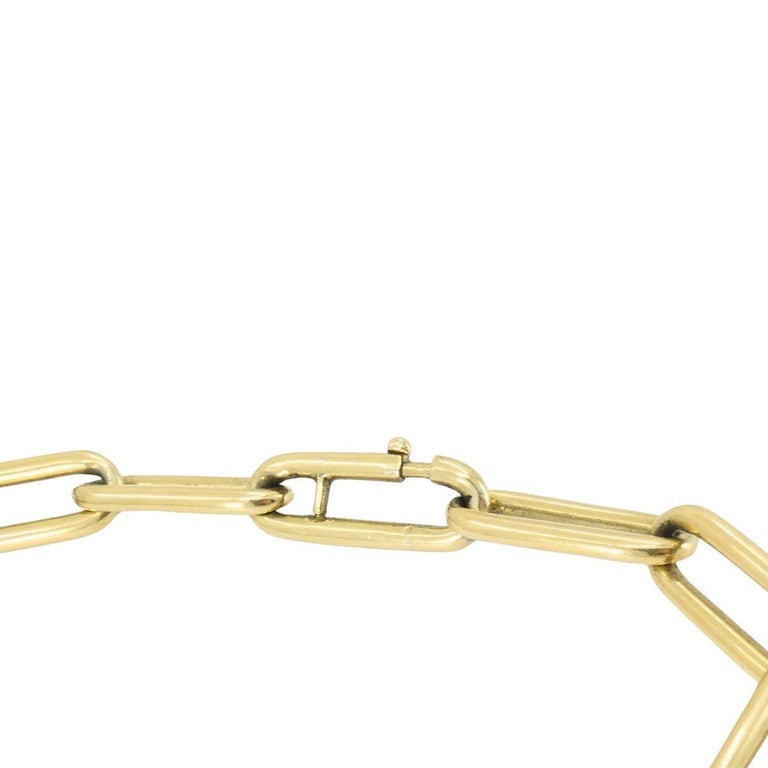 Vintage 14k Gold Paperclip Link Bracelet - 6
