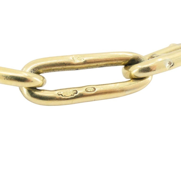 Vintage 14k Gold Paperclip Link Bracelet - 7