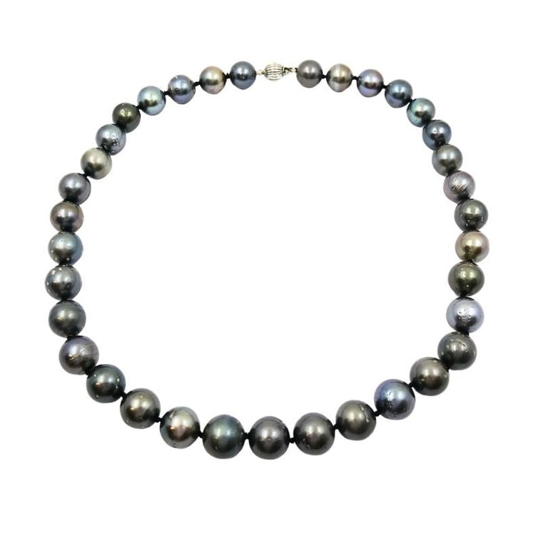 Tahitian Pearl Necklace 14k Gold Clasp - 3