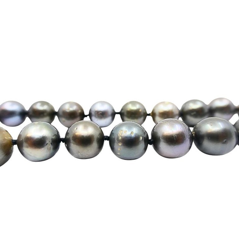 Tahitian Pearl Necklace 14k Gold Clasp - 4