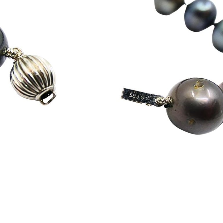 Tahitian Pearl Necklace 14k Gold Clasp - 7