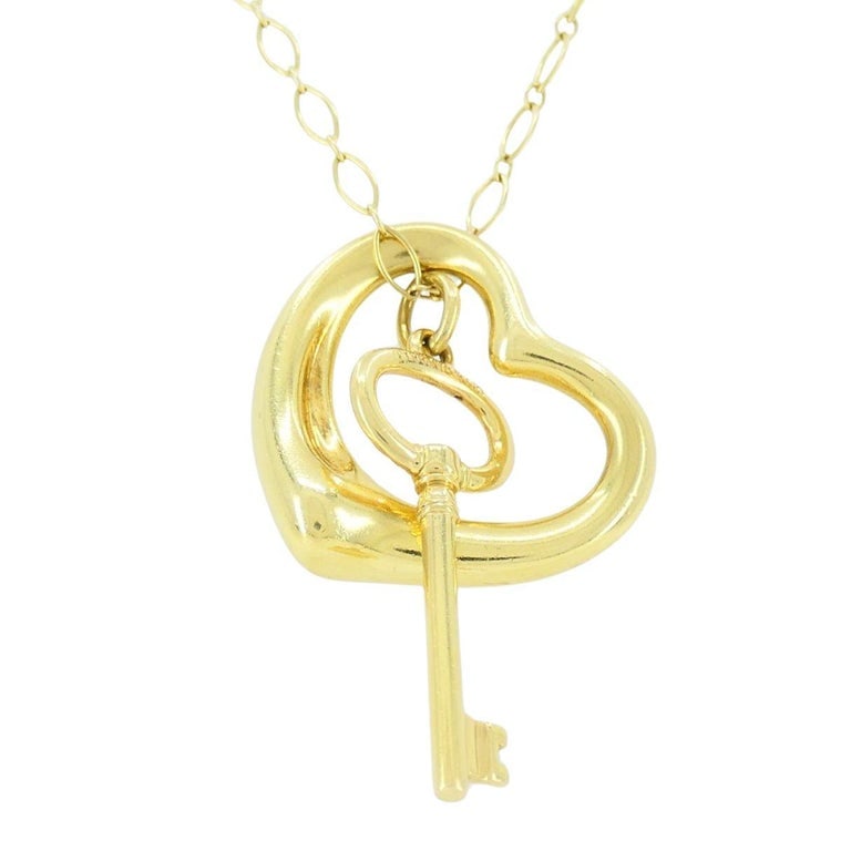 Elsa Peretti Tiffany & Co. Open Heart Key Pendant Necklace - 3