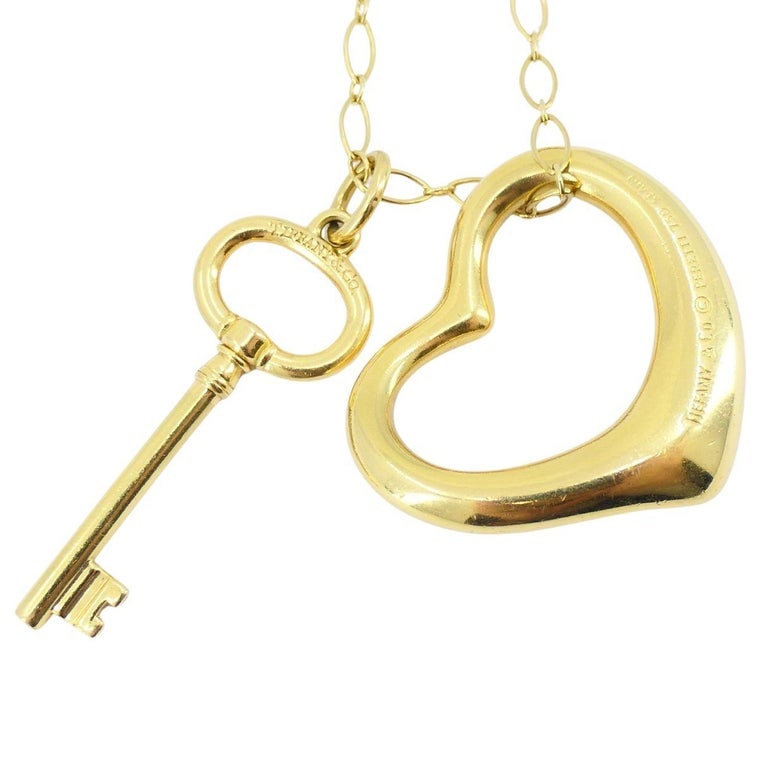 Elsa Peretti Tiffany & Co. Open Heart Key Pendant Necklace - 4