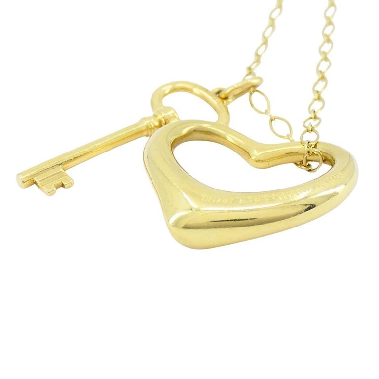 Elsa Peretti Tiffany & Co. Open Heart Key Pendant Necklace - 6