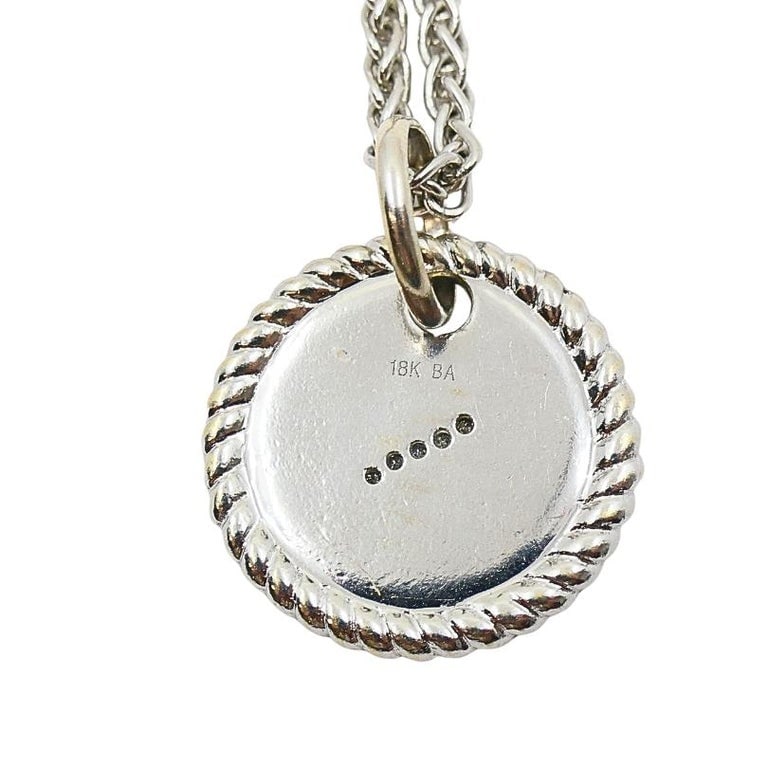 18k White Gold Monogram "S" Pendant Necklace - 7