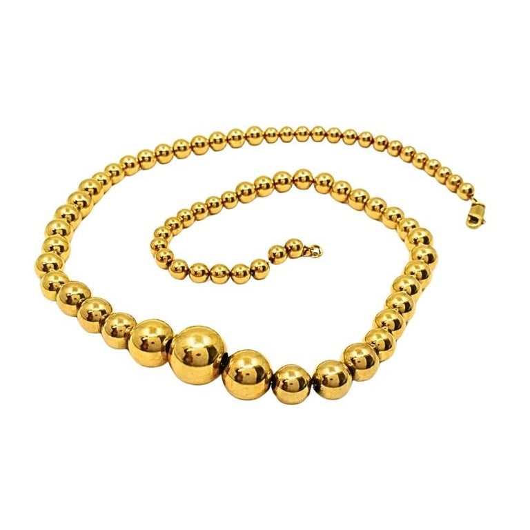 Aurafin 18k Yellow Gold Graduated Bead Necklace - 6