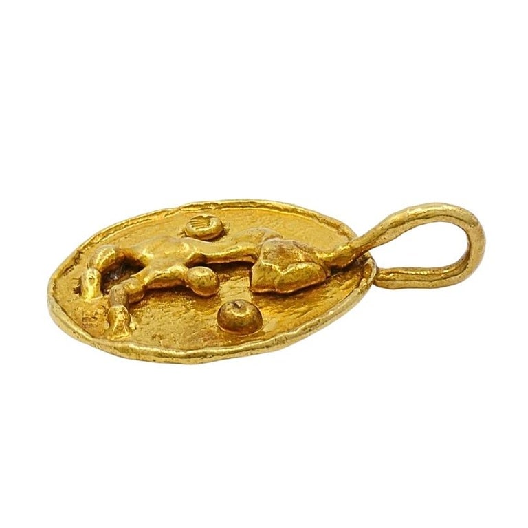 Jean Mahie 22k Gold Sculptural Abstract Pendant - 3