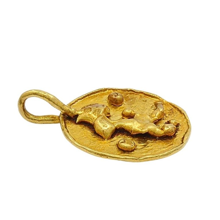 Jean Mahie 22k Gold Sculptural Abstract Pendant - 4