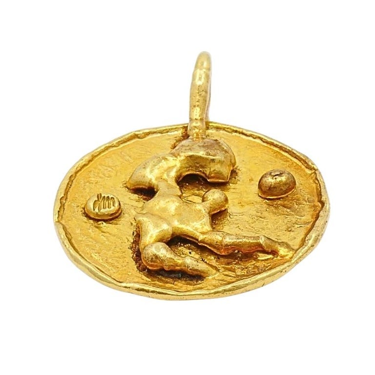 Jean Mahie 22k Gold Sculptural Abstract Pendant - 5
