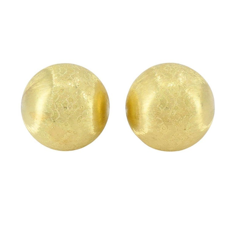 Vintage Buccellati 18k Gold Ball Earrings - 12