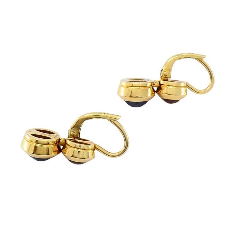 Tiffany & Co. 18k Gold Garnet Citrine Drop Earrings - 6