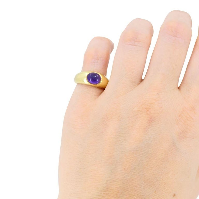 Vintage Tiffany & Co. 18k Gold Cabochon Amethyst Ring - 2