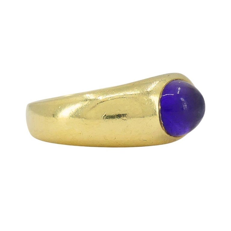 Vintage Tiffany & Co. 18k Gold Cabochon Amethyst Ring - 4