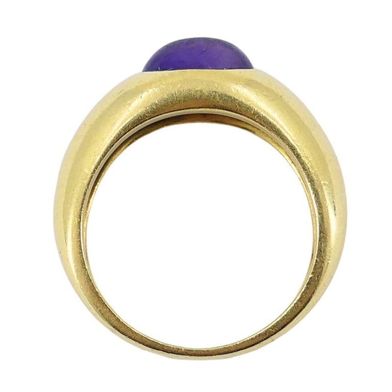 Vintage Tiffany & Co. 18k Gold Cabochon Amethyst Ring - 7