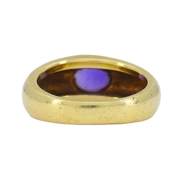 Vintage Tiffany & Co. 18k Gold Cabochon Amethyst Ring - 8