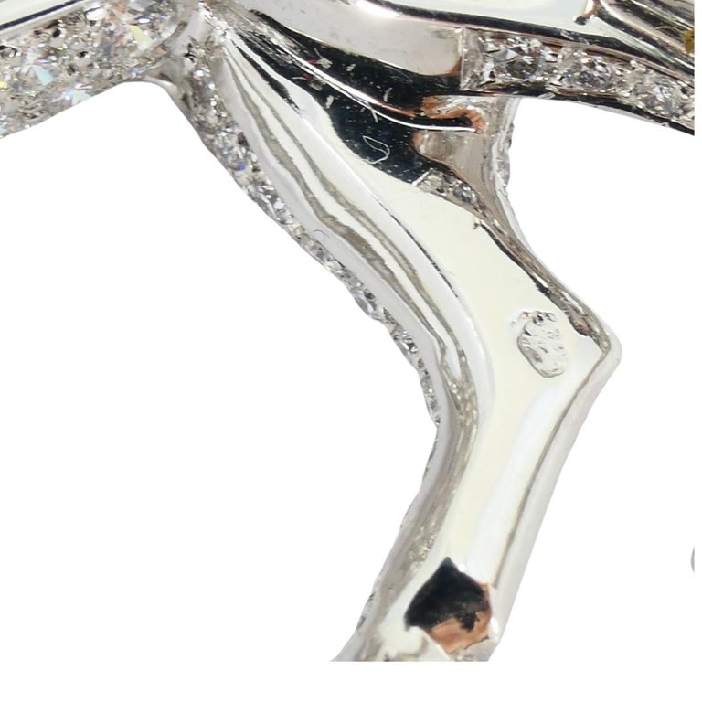Vintage Cartier 18k Gold Diamond and Emerald Horse Brooch - 6
