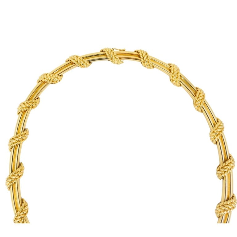 Tiffany & Co. 18k Gold Diamond Collar Necklace Rope Design - 5