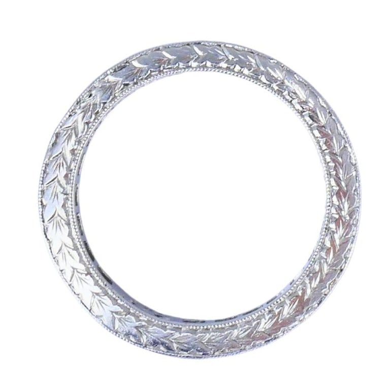 M Beaudry Princess Cut Diamond Eternity Band Platinum Size 6.5 Wedding Ring - 3