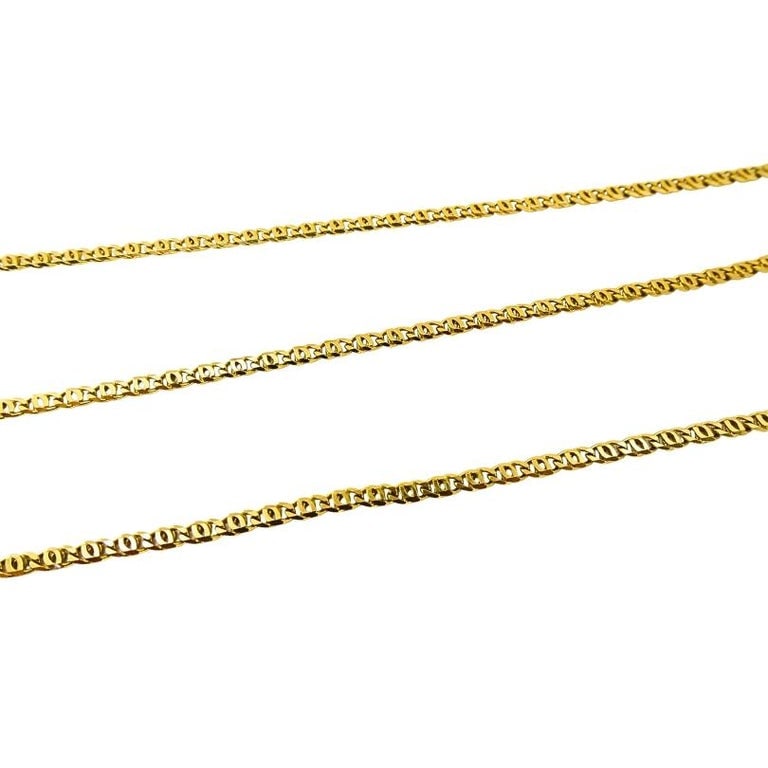 Vintage 14k Gold Masquerade Pendant 18k Gold Chain Necklace - 5